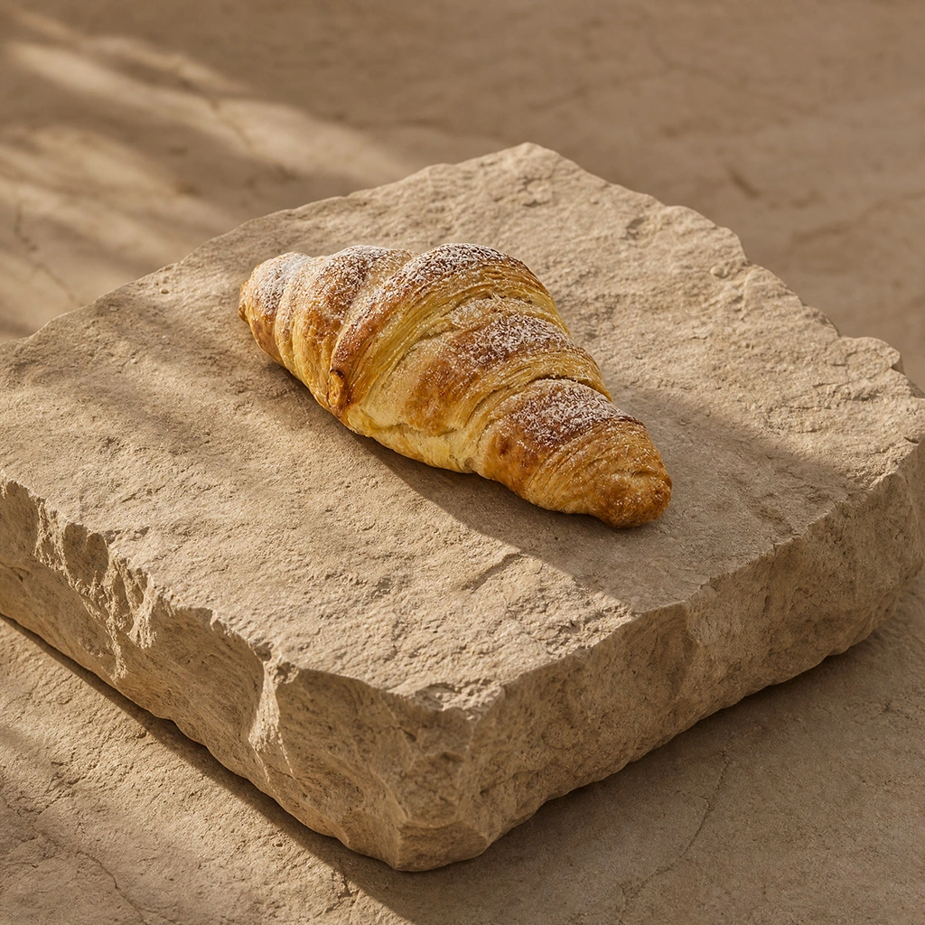 Ein Produktfoto eines Croissants von imBrot. Ein Produktfoto eines Croissants von imBrot.