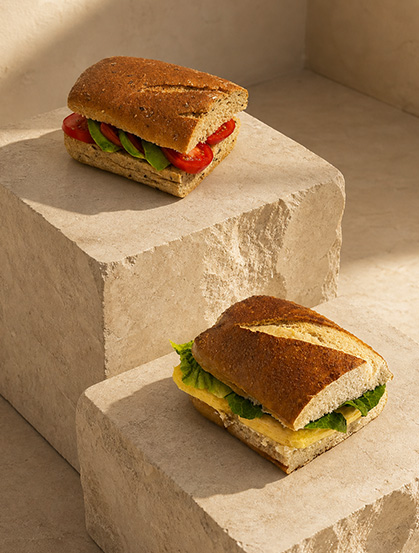 Zwei verschiedenen Sandwich Produkte von imBrot. Zwei verschiedenen Sandwich Produkte von imBrot.